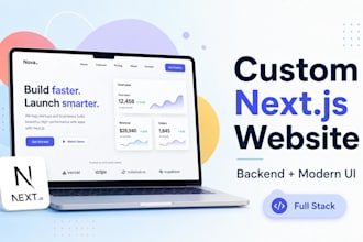 build a custom next js website with backend and modern UI design