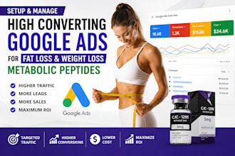 setup and manage high converting google ads for fat loss and weight loss peptide