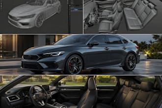 do 3d car modeling, 3d car, police car, rc car, mechanical part for 3d printing