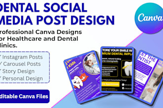 design professional healthcare and dental social media posts in canva