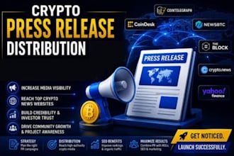 write distribute crypto blockchain web3 press release for media exposure