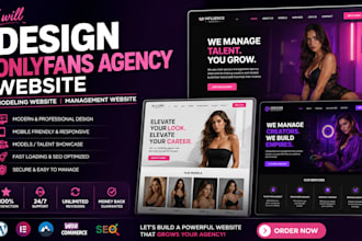 design onlyfans agency website, modeling website, management website