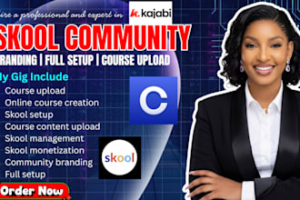 skool community setup, course upload, community branding, skool online course