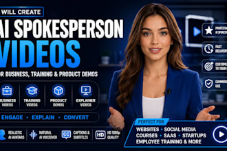 create ai spokeperson videos for business training and product demos