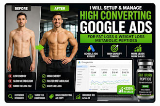 set up google ads weight loss fat loss fda compliant health care peptide website