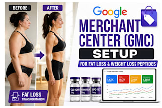 setup google merchant center gmc for fat loss and weight loss peptides