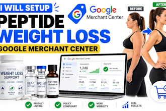 setup google merchant center gmc for supplement and weight loss peptides product