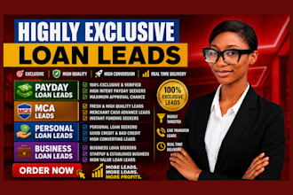 generate highly exclusive payday loan leads mca  personal business loan leads