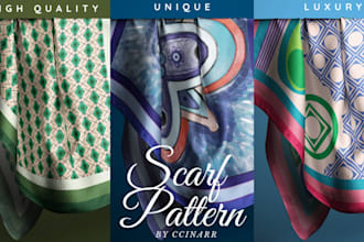 design custom scarf, bandana, and seamless textile patterns