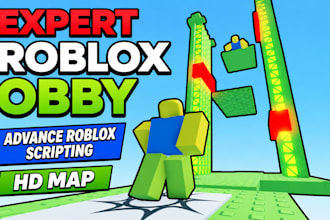 develop custom roblox game, build obby game with advance scripting, ui, hd map