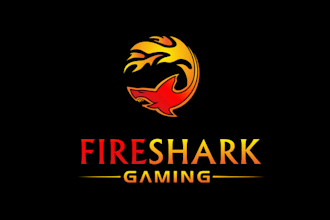 design greatest fire shark gaming logo