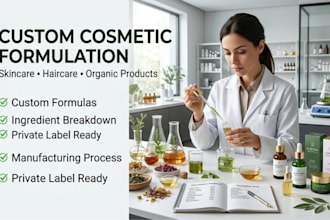 formulate custom organic skincare, haircare, and cosmetic products