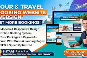 design travel booking website or fitness landing page, tour travel agency