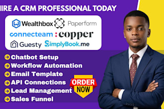 setup wealthbox CRM paperform connecteam copper guesty simplybookme integration