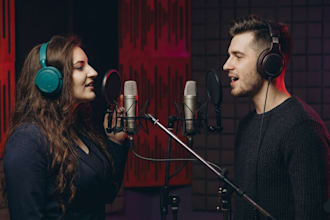 be your male and female duet singer backing vocals duet vocalist harmony singer