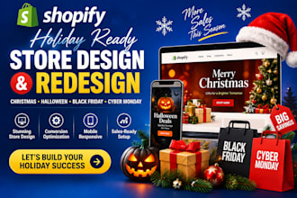 shopify store design redesign black friday christmas banner halloween design