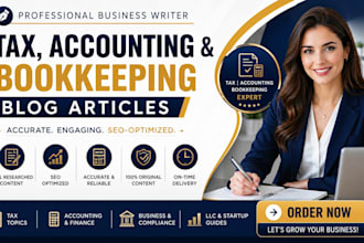 write tax, accounting, and bookkeeping blog articles