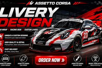 assetto corsa livery design assetto corsa car wrap and assetto corsa racing skin