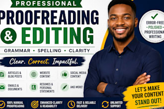 proofread and edit your writing for clear grammar and spelling