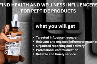 find health and wellness influencers for peptide products