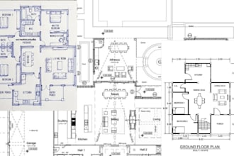 create luxury floor plan villa house blueprint drafting architecture