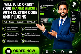build or edit your framer website with custom code and plugins