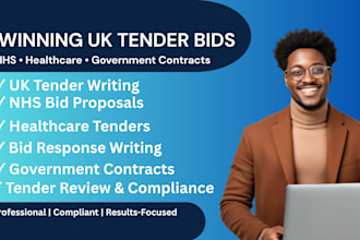 write UK tender bids, rfp, rfq responses, nhs proposals and government contract