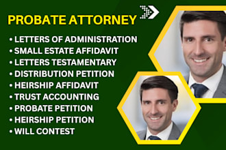 be your probate lawyer for trusts,inheritance, property disputes and heir claims