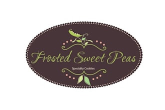 design hand sugar cookie company logo frosted sweet peas