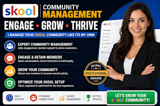 manage your skool community, members, content and engagement