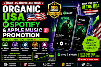 organic USA spotify music promotion apple music promotion spotify music