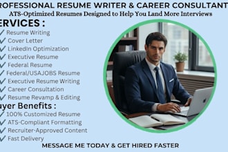 write a professional resume, ats CV, cover letter and linkedin profile