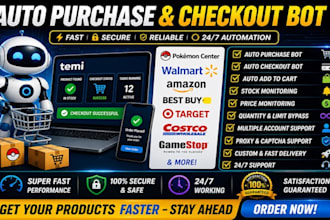 build auto purchase bot auto checkout bot shopping  bot target bot