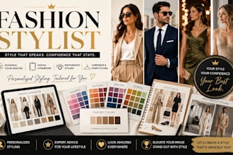 be your fashion stylist, color analysis, lookbooks, photoshoots, event styling