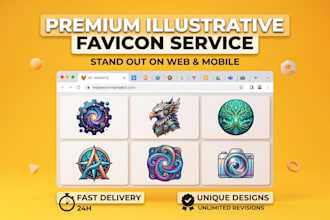 modern illustrative website favicons and app icons
