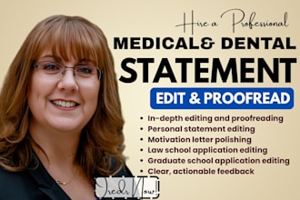 edit and proofread your medical dental school personal statement and scholarship