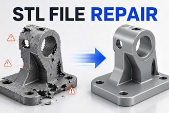 repair stl file, convert stl to step, mesh to editable cad model