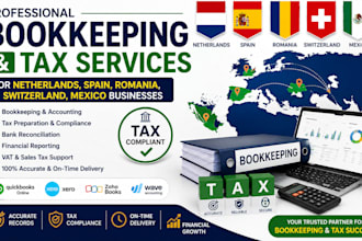 handle bookkeeping tax for netherlands spain romania switzerland mexico
