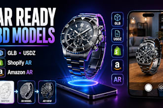create ar ready glb usdz 3d models in blender and fusion for shopify amazon ar