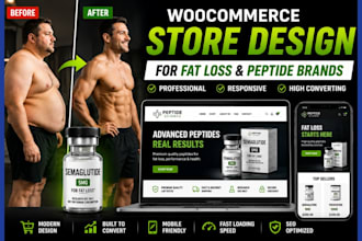 design a woocommerce store for fat loss weight loss and metabolic peptides