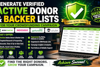 generate verified active donor and backer lists for your crowdfunding campaign