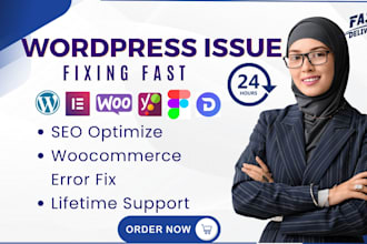 fix wordpress issues develop wordpress woocommerce website fix woocommerce seo