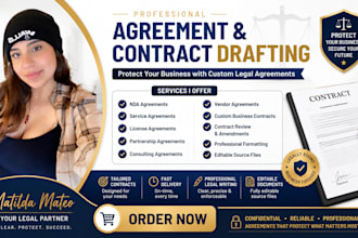 write nda agreement, consulting agreement, vendor agreement, custom contract
