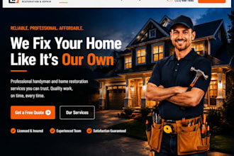 build wix home service website home fixer restoration website handyman website