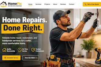 build wix home service website squarespace home  restoration handyman website