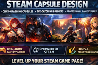 steam capsule designs, steam banners, game art, game poster, steam artwork