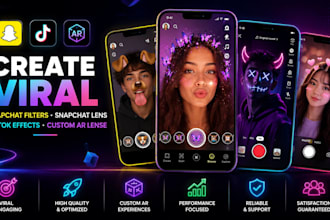 create advanced custom ar filters lenses for instagram, tiktok, and snapchat