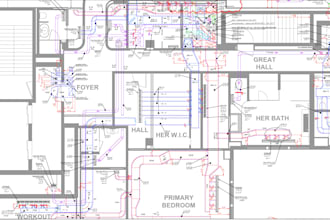 draw residential hvac duct layout,clear blueprint,quick turnaround