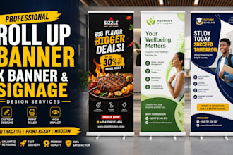 design roll up banners, x banners and signage