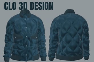 create professional clo 3d clothing, garment design and 3d fashion mockups